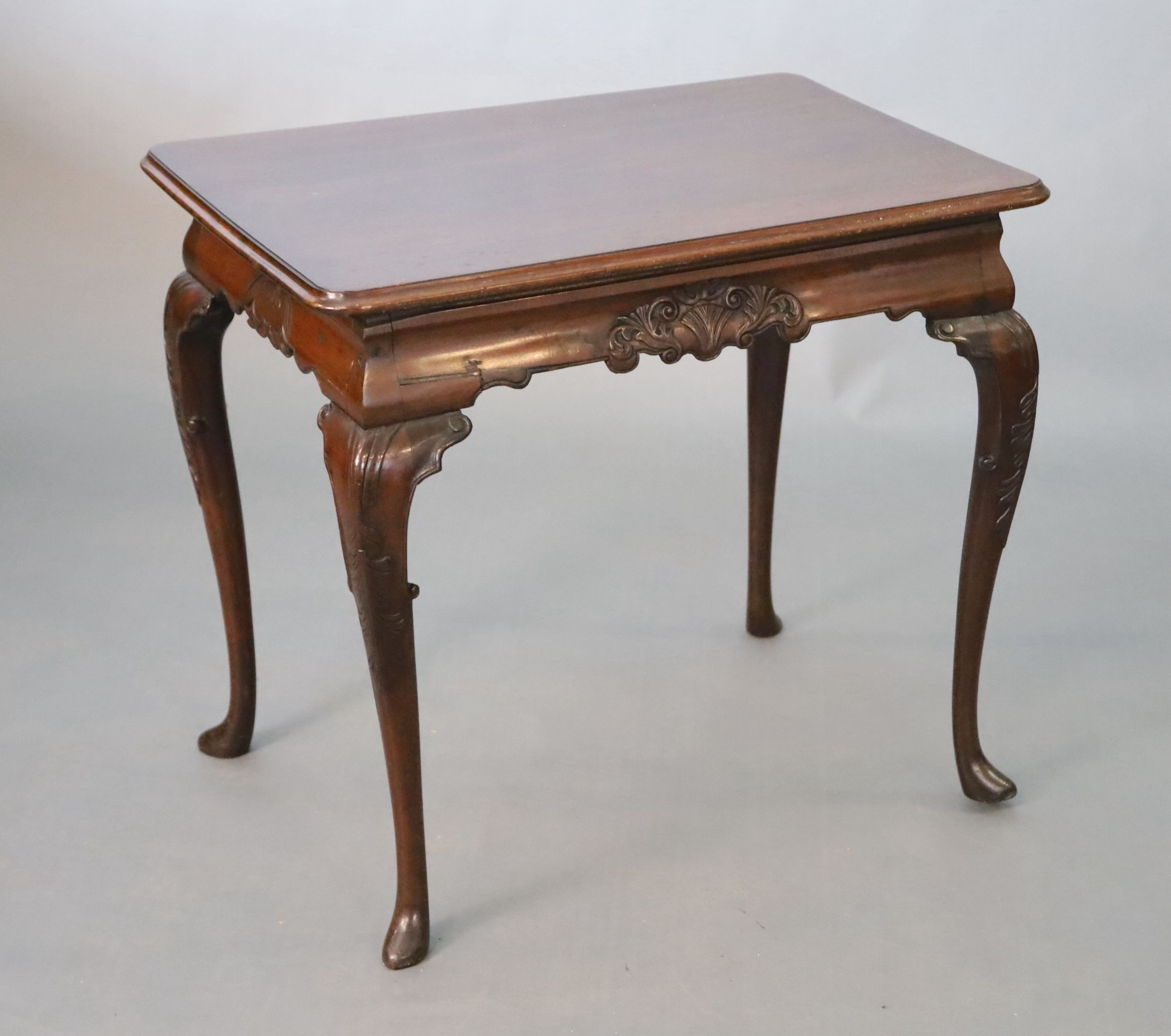 A George I style mahogany centre table, W.81.5cm D.56cm H.71cm.